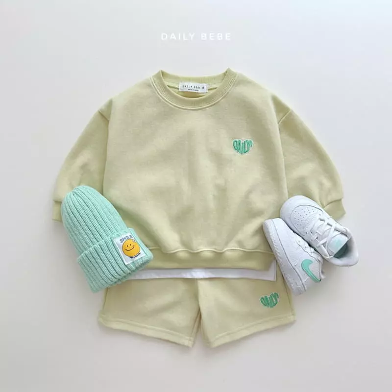 Daily Bebe - Korean Children Fashion - #childrensboutique - Heart Embroidery Shorts Top Bottom SET - 2