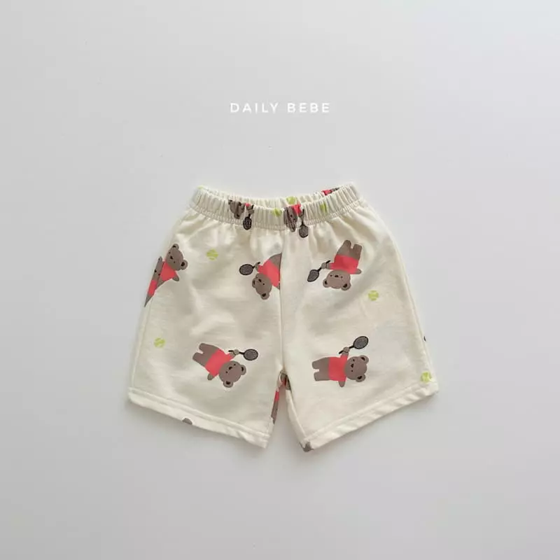 Daily Bebe - Korean Children Fashion - #fashionkids - Bear Shorts Top Bottom Set - 7