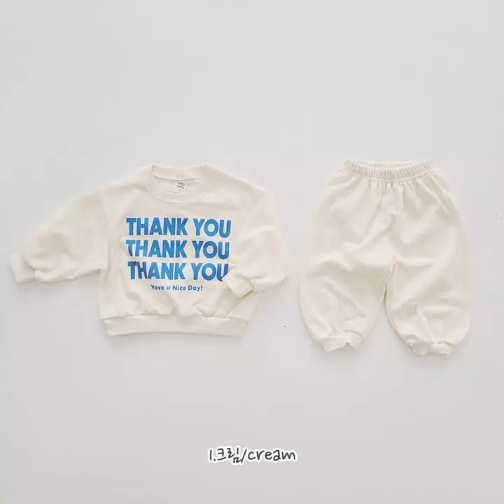 Daily Daily - Korean Children Fashion - #designkidswear - Thank You Top Bottom Set - 3