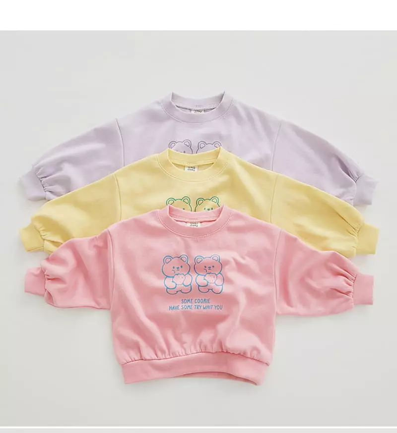 Daily Daily - Korean Children Fashion - #discoveringself - Cookie Bear Top Bottom Set - 3