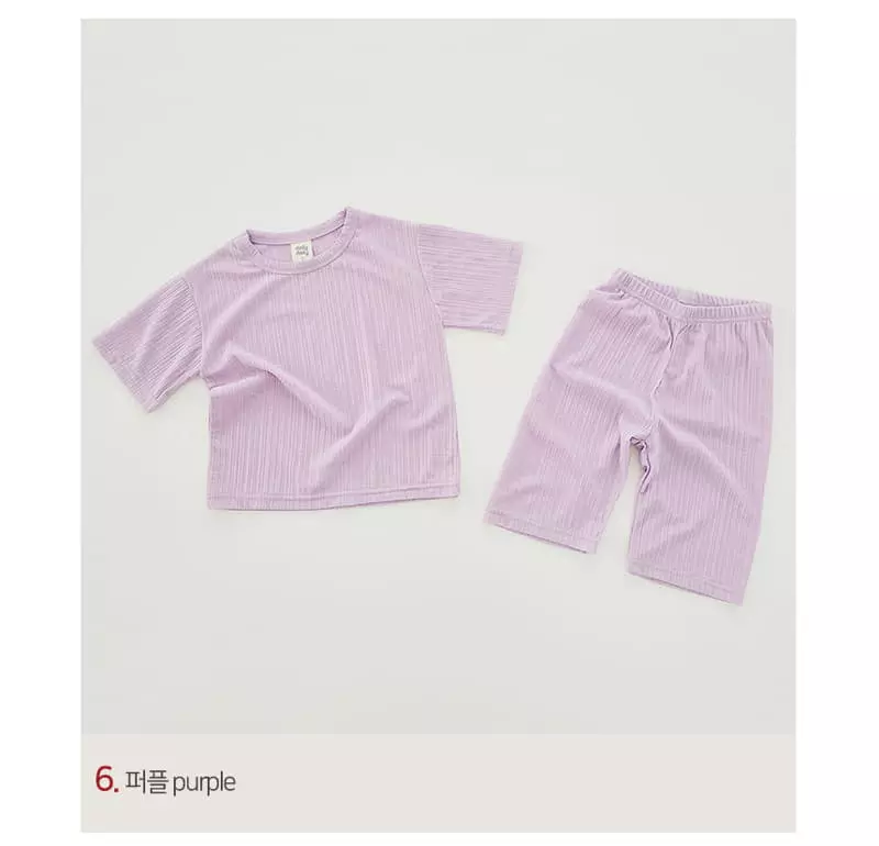 Daily Daily - Korean Children Fashion - #kidsshorts - Crayon Top Bottom Set - 5