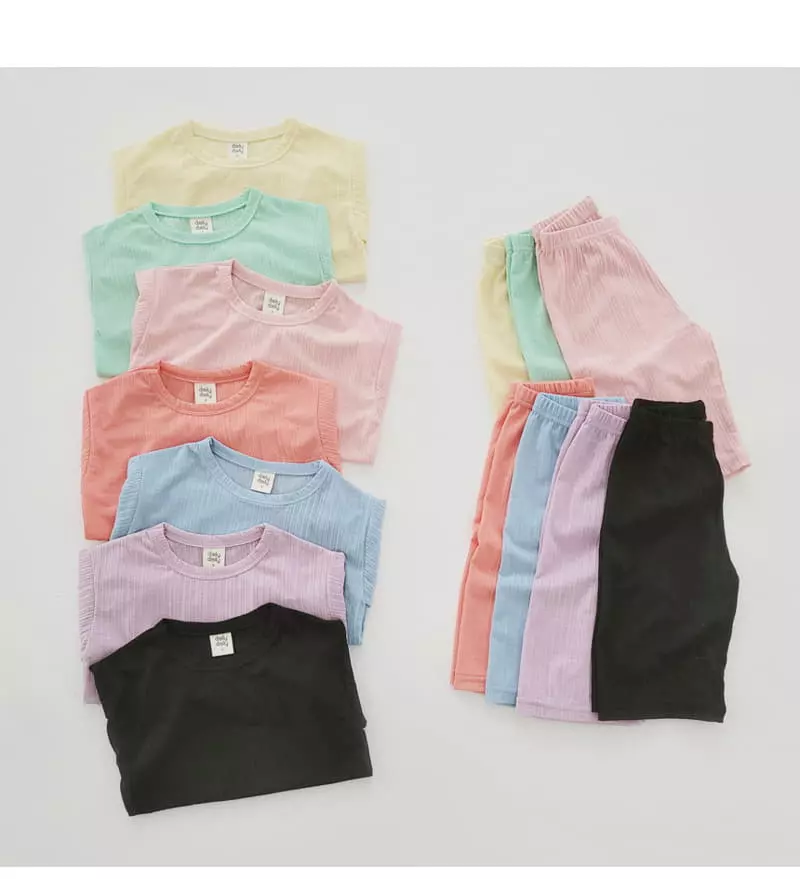 Daily Daily - Korean Children Fashion - #littlefashionista - Crayon Top Bottom Set - 9