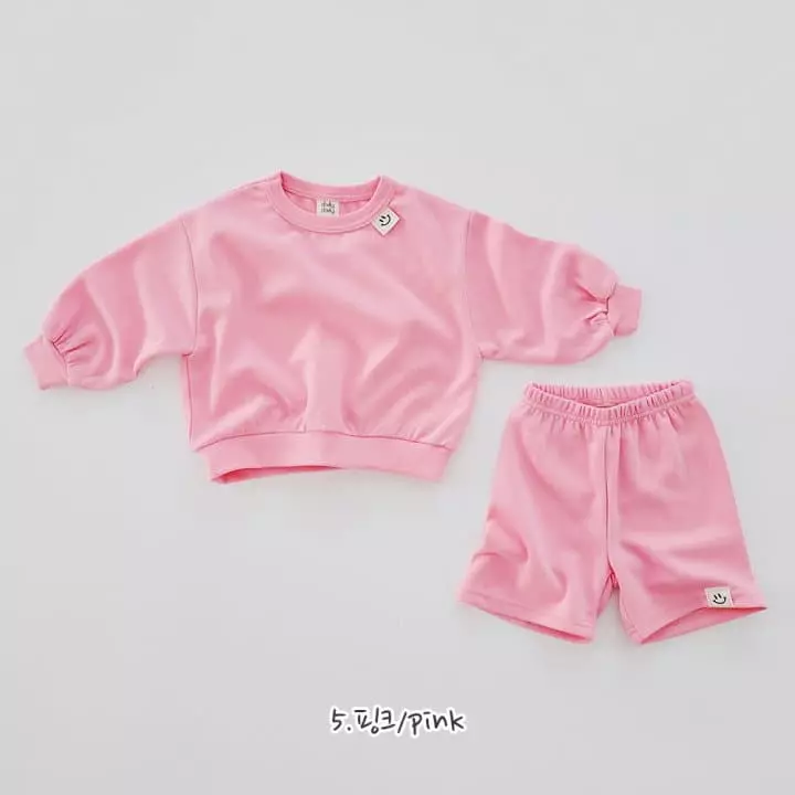 Daily Daily - Korean Children Fashion - #minifashionista - Smile Label Top Bottom Set - 6