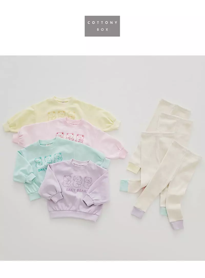 Daily Daily - Korean Children Fashion - #prettylittlegirls - Daily Bear Leggings Top Bottom Set - 10
