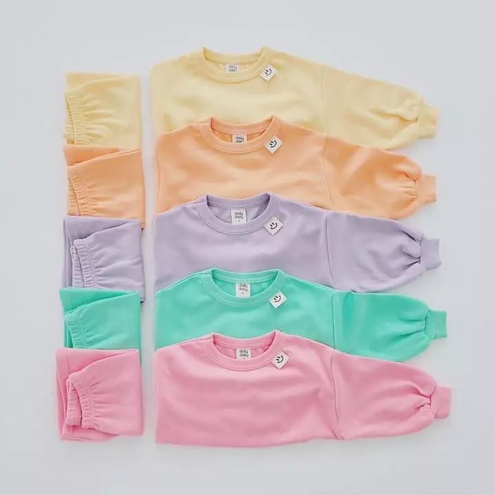 Daily Daily - Korean Children Fashion - #stylishchildhood - Smile Label Top Bottom Set - 10
