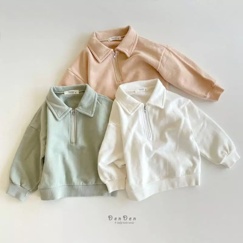 Denden - Korean Children Fashion - #Kfashion4kids - Blan Zip-up Tee Long Sleeves - 5