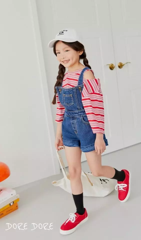 Dore Dore - Korean Children Fashion - #designkidswear - Pappy Slit Stripes Tee - 3