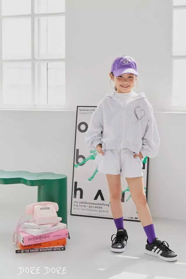 Dore Dore - Korean Children Fashion - #littlefashionista - Unbal Crop Hoody Zip-up - 2