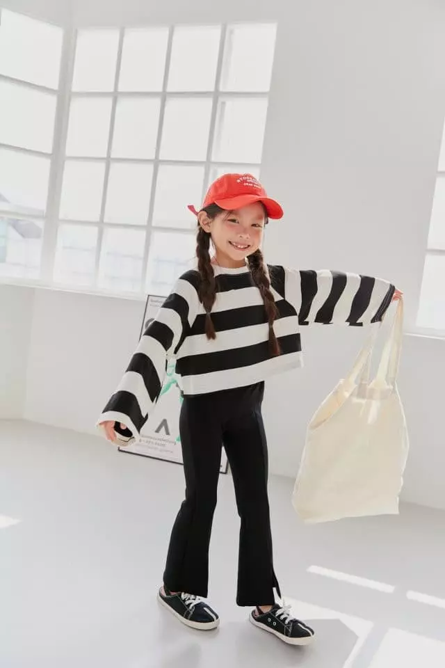 Dore Dore - Korean Children Fashion - #toddlerclothing - Stripes Crop Tee - 5
