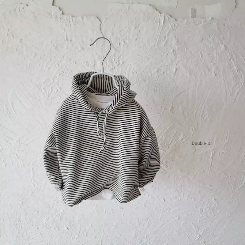 Doubled - Korean Children Fashion - #prettylittlegirls - Stripes Hoody Tee