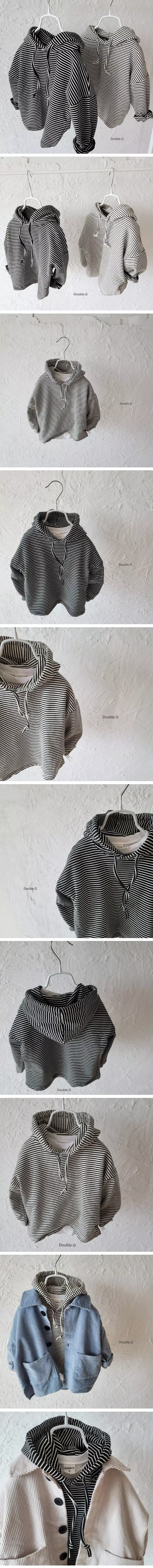 Doubled - Korean Children Fashion - #todddlerfashion - Stripes Hoody Tee - 2