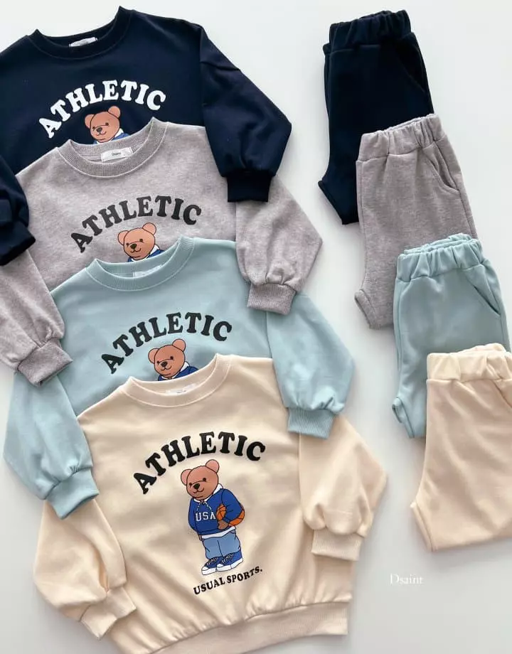 Dsaint - Korean Children Fashion - #Kfashion4kids - Bear Basket Top Bottom Set - 12