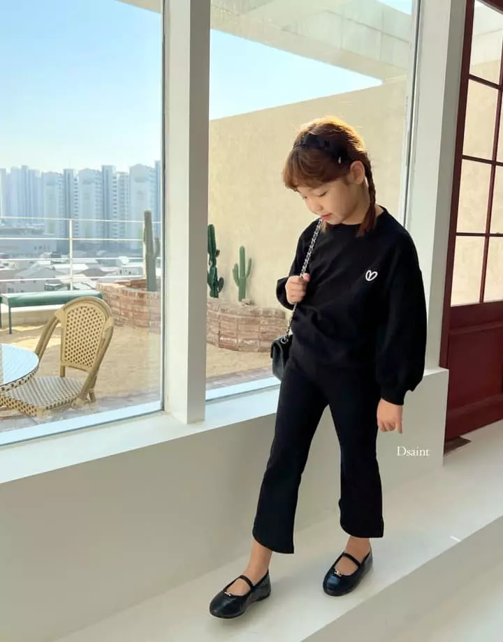 Dsaint - Korean Children Fashion - #childofig - Cong Dack Heart Wide Top Bottom Set - 9