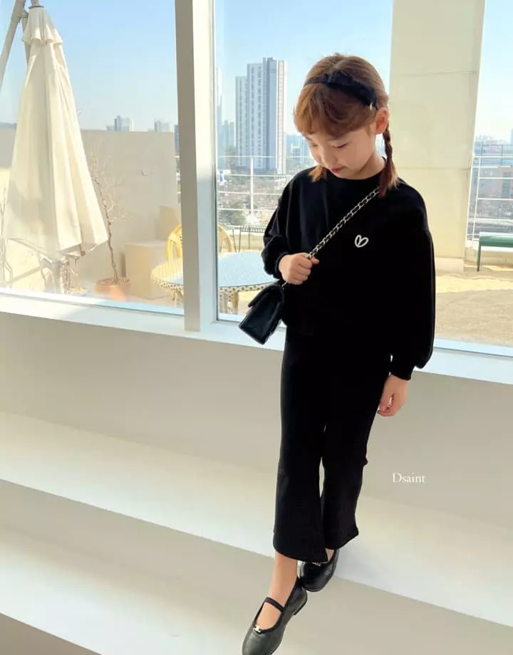 Dsaint - Korean Children Fashion - #childrensboutique - Cong Dack Heart Wide Top Bottom Set - 10