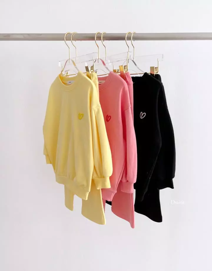 Dsaint - Korean Children Fashion - #designkidswear - Cong Dack Heart Wide Top Bottom Set - 11