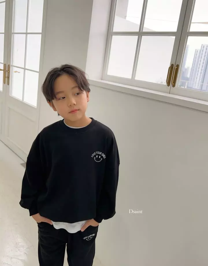 Dsaint - Korean Children Fashion - #discoveringself - Love Smile Top Bottom Set - 5