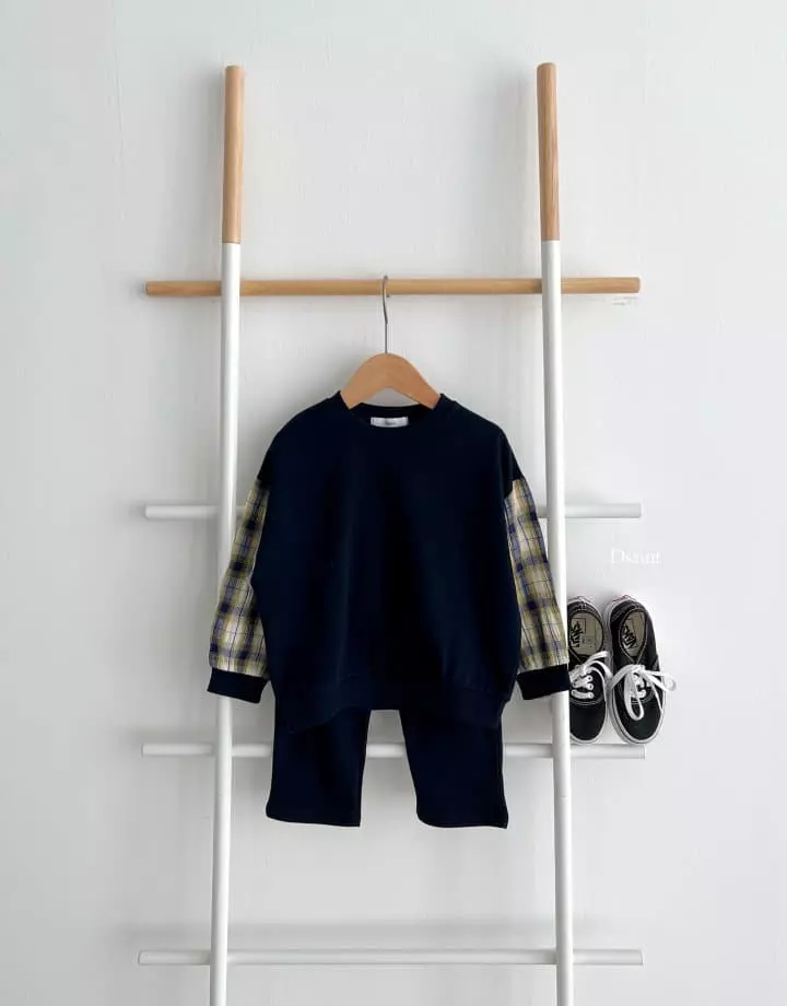Dsaint - Korean Children Fashion - #discoveringself - Our 2 Check Top Bottom Set - 10
