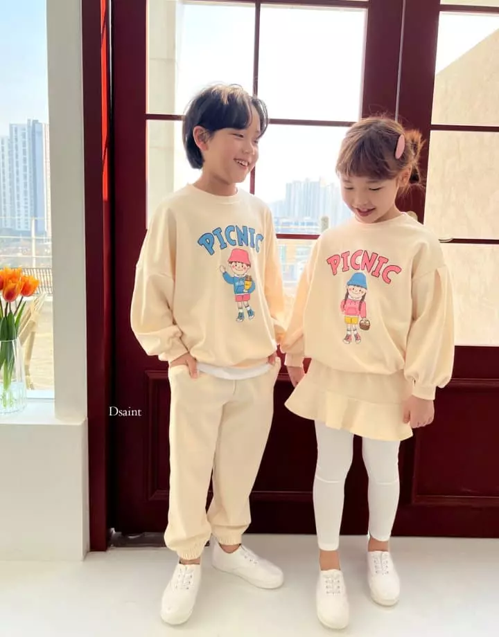 Dsaint - Korean Children Fashion - #kidsshorts - Picnic Skirt Leggings Set