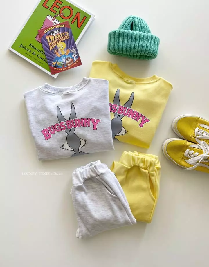 Dsaint - Korean Children Fashion - #littlefashionista - Box Bunny Top Bottom Set - 12