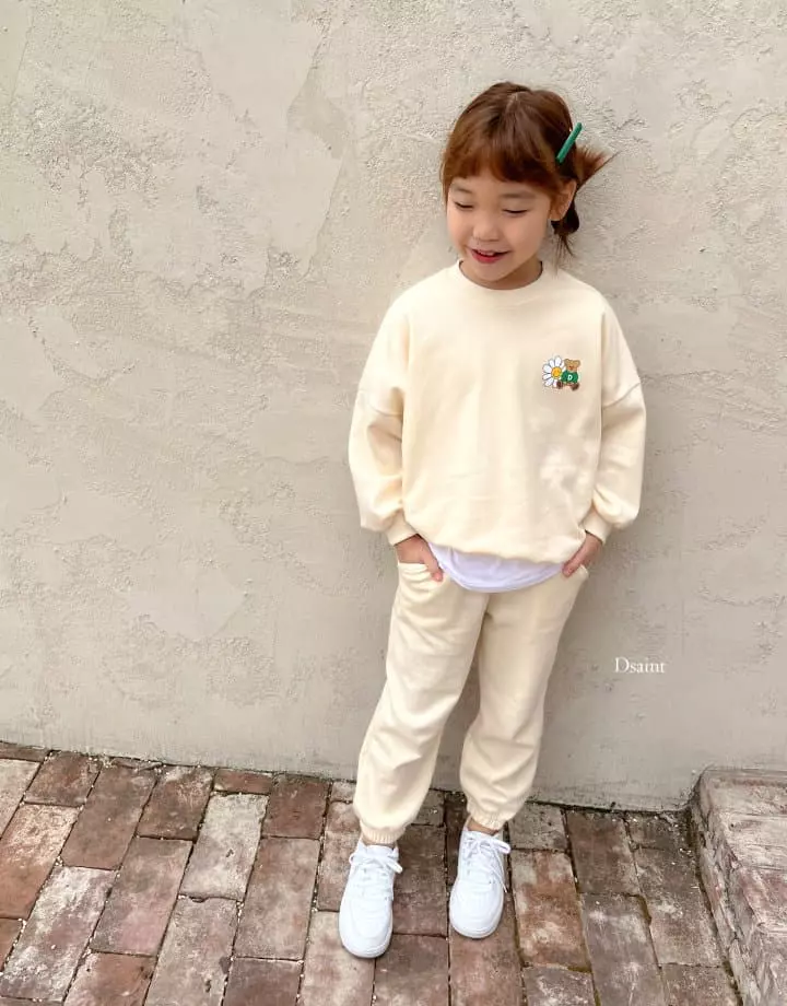 Dsaint - Korean Children Fashion - #magicofchildhood - Flower Bear Top Bottom Set - 6