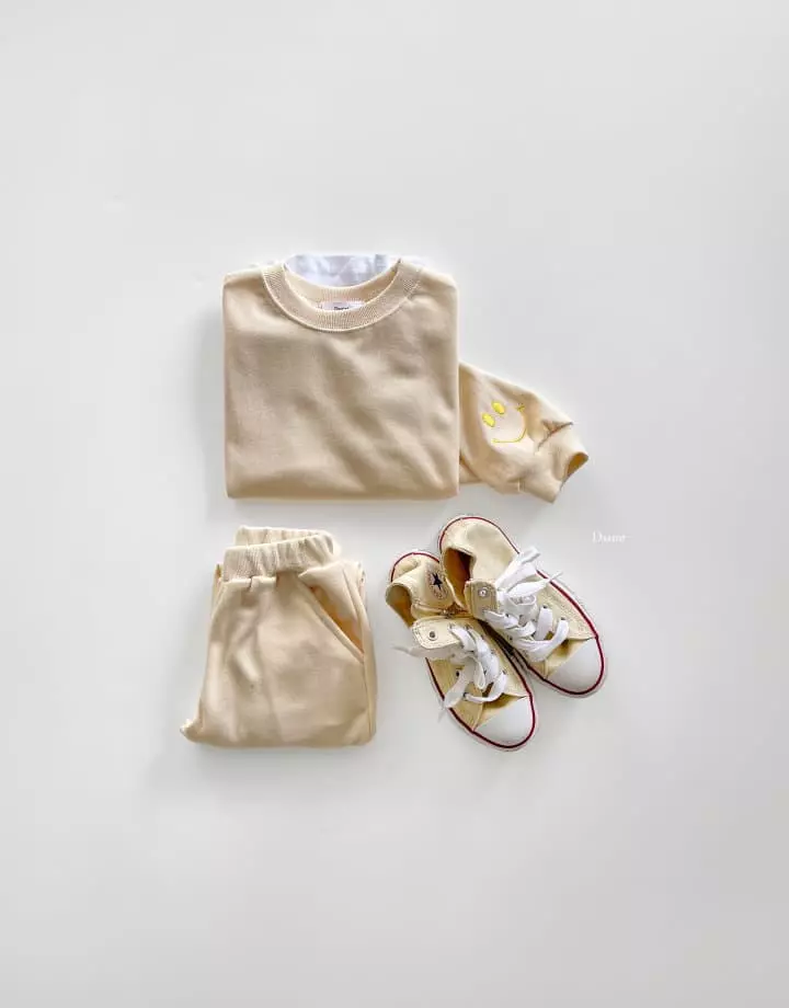Dsaint - Korean Children Fashion - #minifashionista - Smile Layered Top Bottom Set - 3