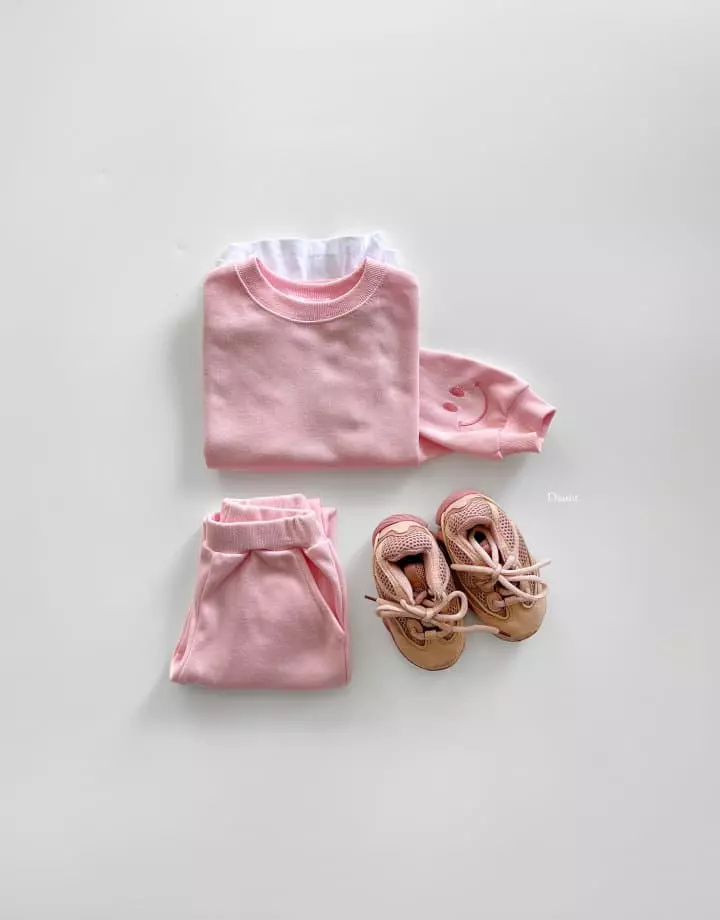 Dsaint - Korean Children Fashion - #minifashionista - Smile Layered Top Bottom Set - 4