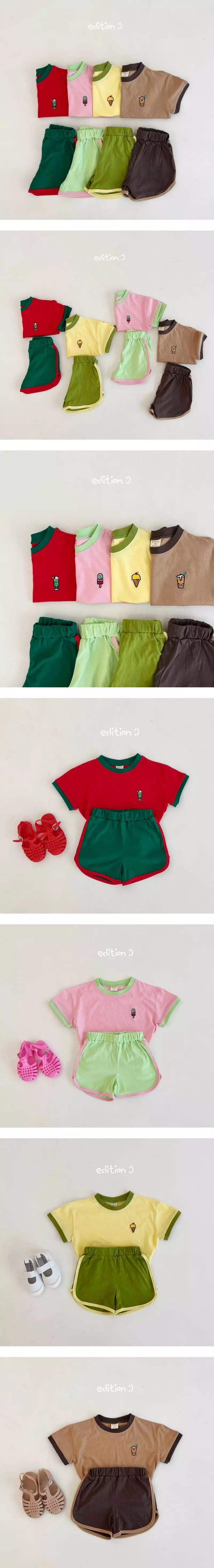 Edition - Korean Children Fashion - #childofig - Ice Embroidery Top Bottom Set
