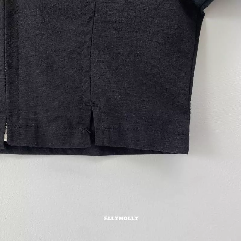 Ellymolly - Korean Children Fashion - #kidzfashiontrend - Linen Crop Jacket - 4