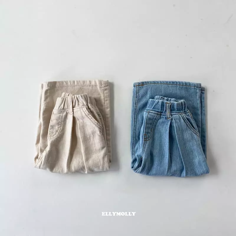 Ellymolly - Korean Children Fashion - #designkidswear - Linen Wrinkle Pants - 7