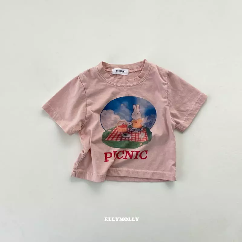 Ellymolly - Korean Children Fashion - #fashionkids - Picnic Rabbit Tee - 2