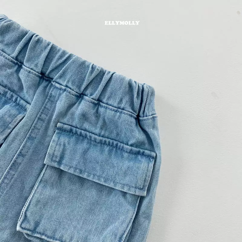 Ellymolly - Korean Children Fashion - #fashionkids - Big Pocket Denim Skirt - 2
