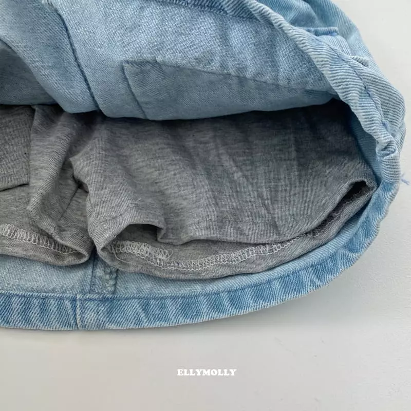 Ellymolly - Korean Children Fashion - #kidsshorts - Big Pocket Denim Skirt - 3