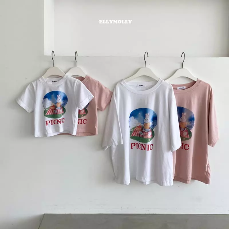 Ellymolly - Korean Children Fashion - #kidzfashiontrend - Picnic Rabbit Tee - 5