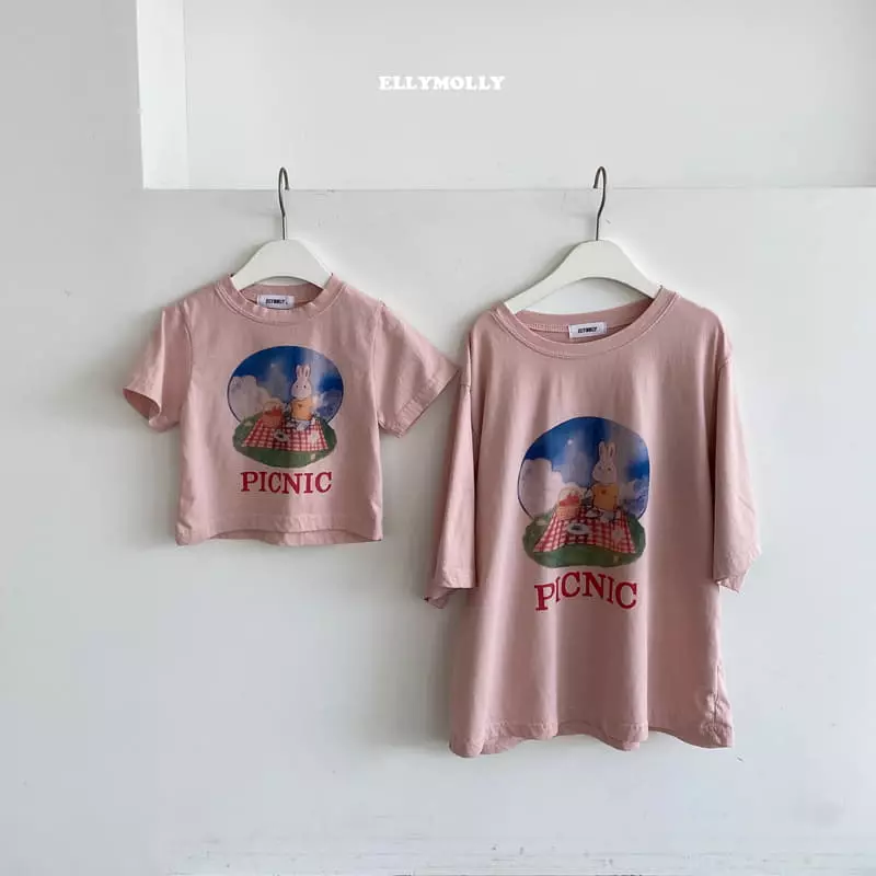Ellymolly - Korean Children Fashion - #littlefashionista - Picnic Rabbit Tee - 7