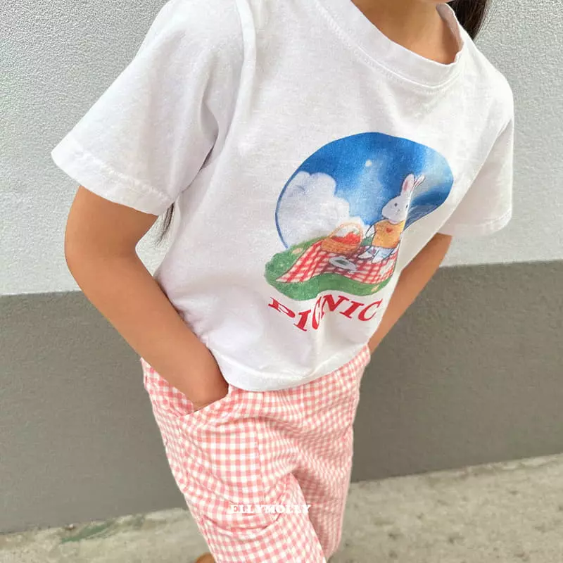 Ellymolly - Korean Children Fashion - #prettylittlegirls - Picnic Rabbit Tee - 10