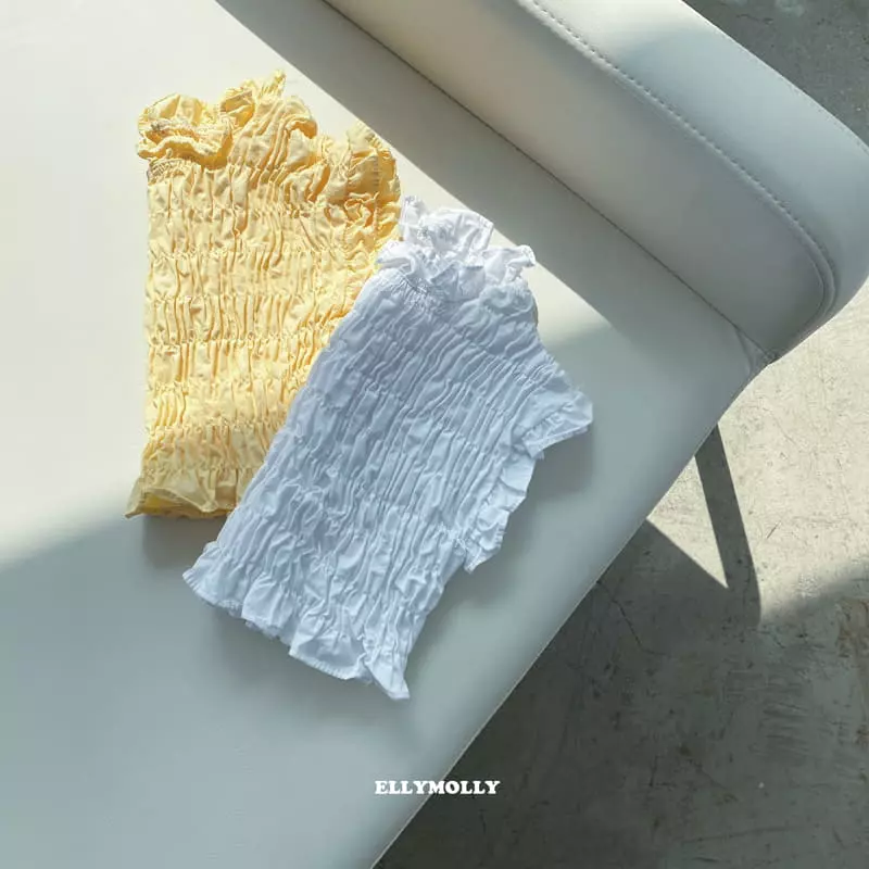 Ellymolly - Korean Children Fashion - #stylishchildhood - Cheese Smocked Sleeveless - 6