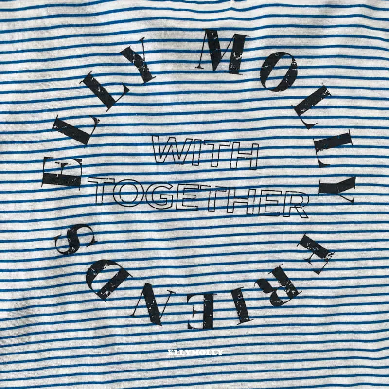 Ellymolly - Korean Children Fashion - #toddlerclothing - Together Stripes Tee - 6