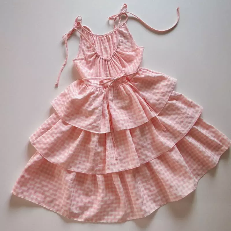 Eugenie Candies - Korean Children Fashion - #discoveringself - Pink Me Cancan Pink Check One-piece with Mom