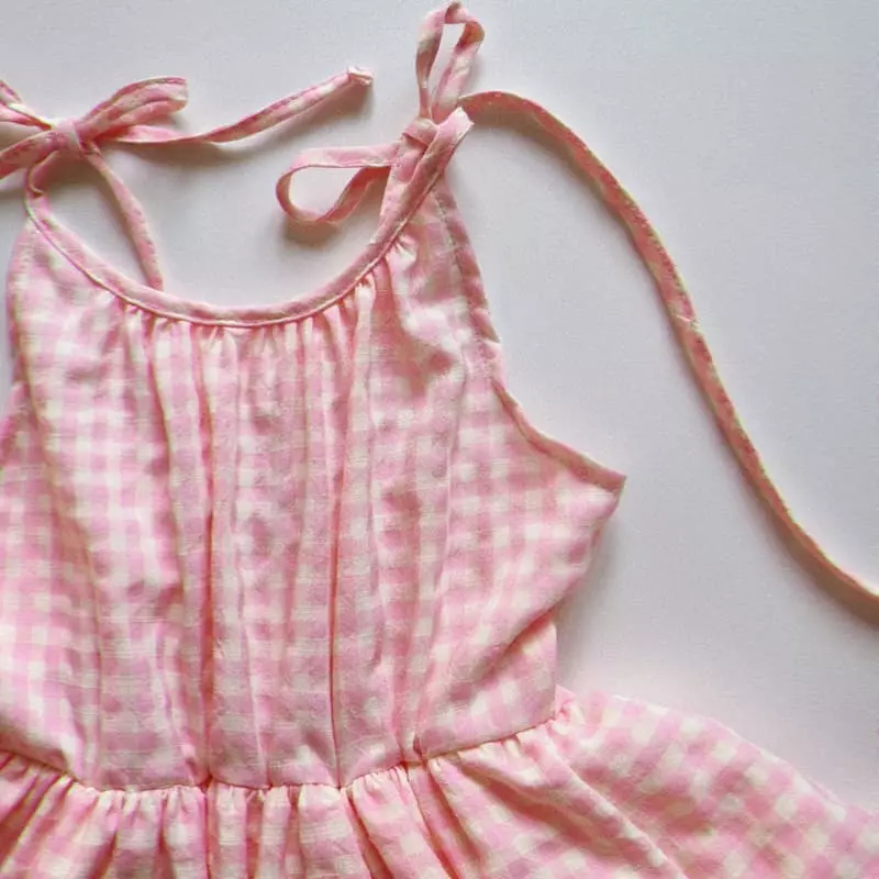 Eugenie Candies - Korean Children Fashion - #fashionkids - Pink Me Cancan Pink Check One-piece with Mom - 2