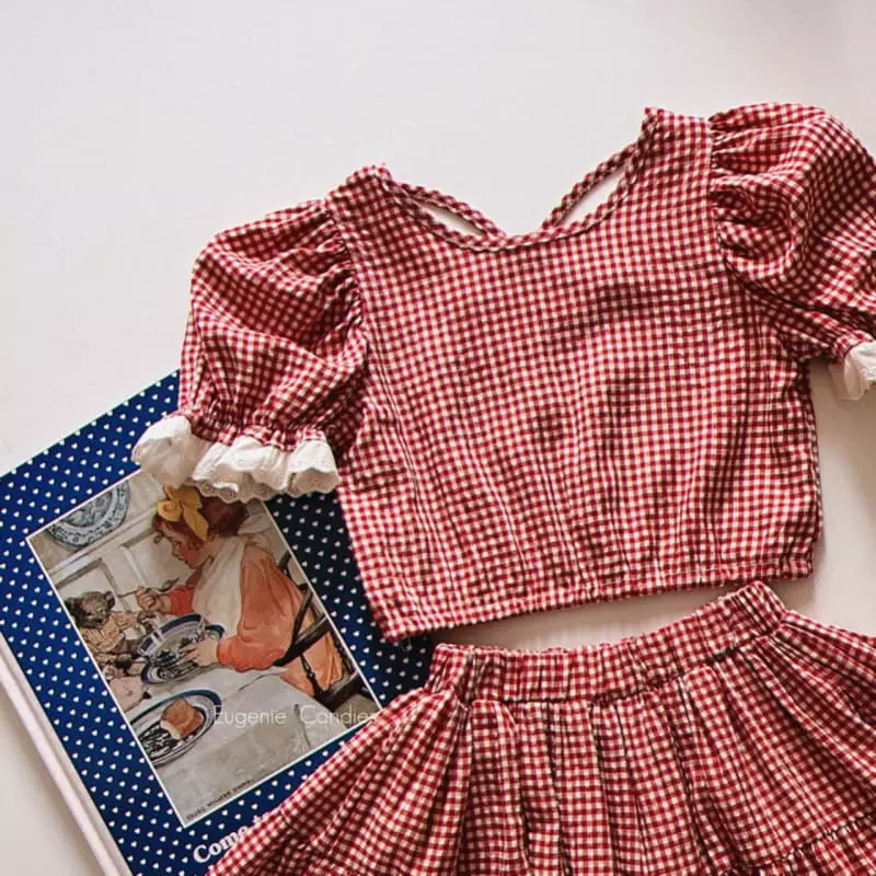Eugenie Candies - Korean Children Fashion - #kidsshorts - Anne Top Bottom Set - 2