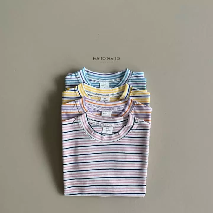 Haro Haro - Korean Children Fashion - #Kfashion4kids - Multi Stripes Tee - 7