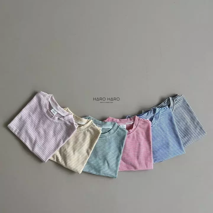 Haro Haro - Korean Children Fashion - #Kfashion4kids - Crayon Stripes Tee - 6