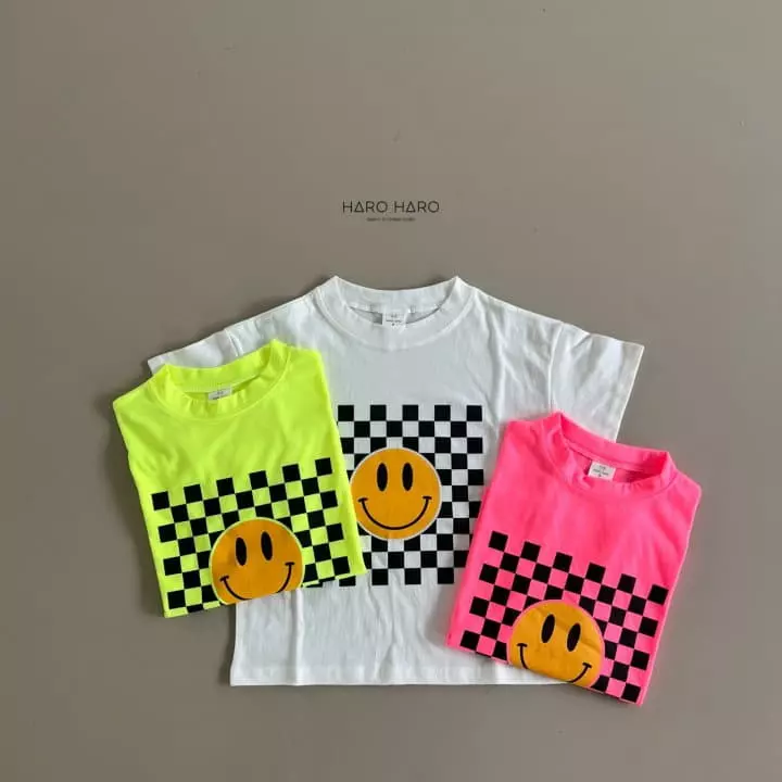Haro Haro - Korean Children Fashion - #childofig - Check Smile Box Tee - 6