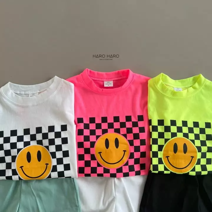 Haro Haro - Korean Children Fashion - #childofig - Check Smile Box Tee - 7