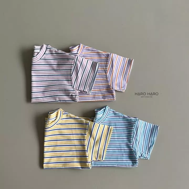 Haro Haro - Korean Children Fashion - #designkidswear - Multi Stripes Tee