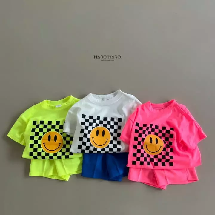 Haro Haro - Korean Children Fashion - #discoveringself - Check Smile Box Tee - 10