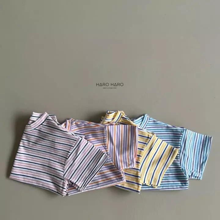 Haro Haro - Korean Children Fashion - #discoveringself - Multi Stripes Tee - 2