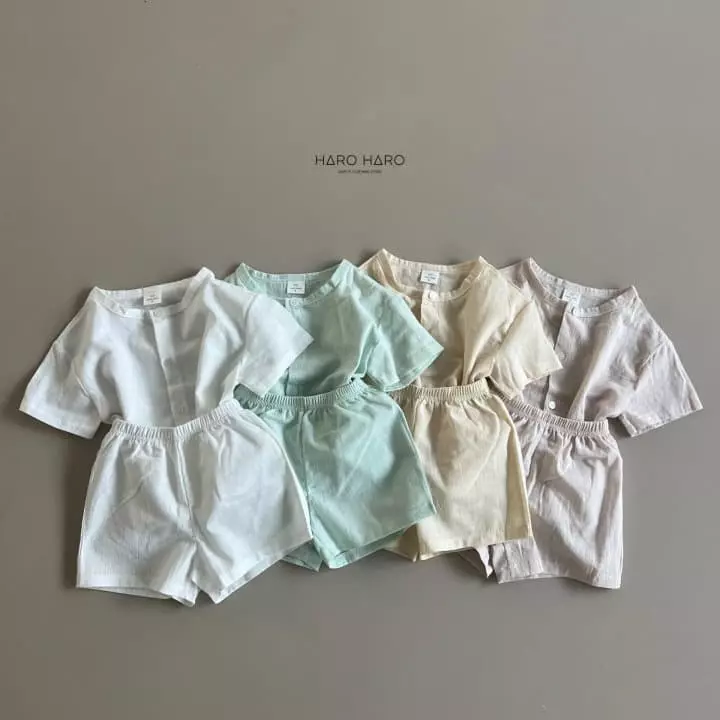 Haro Haro - Korean Children Fashion - #kidsshorts - Linen Top Bottom Set - 10