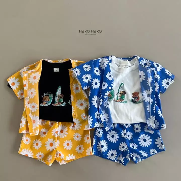Haro Haro - Korean Children Fashion - #kidsshorts - Bear Surfing Tee - 10