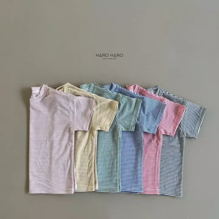 Haro Haro - Korean Children Fashion - #kidsshorts - Crayon Stripes Tee - 3